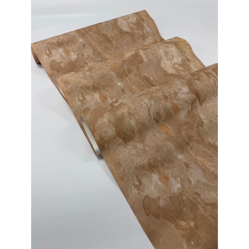 Papier peint imitation tissu brun or art déco brun