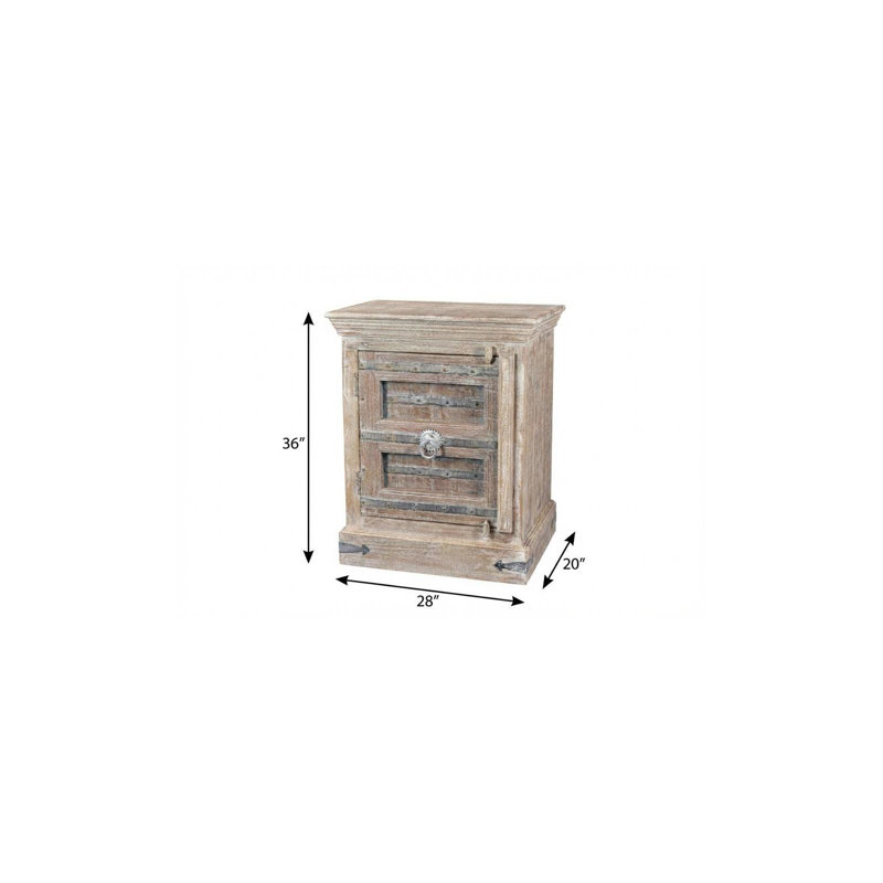 Table de chevet 1 porte Bibbins, Gauche, Blanc sable