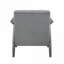 Fauteuil d'appoint transitionnel, structure en bois massif et rembourré en velours de ton gris pour le salon-299636284