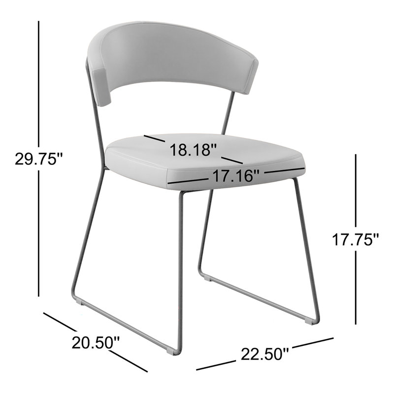 New York Upholstered Armless Chair with Sled Base, Black, Matt Black