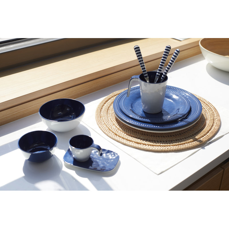 Ensemble 24 pièces de vaisselle en mélamine - Bleu