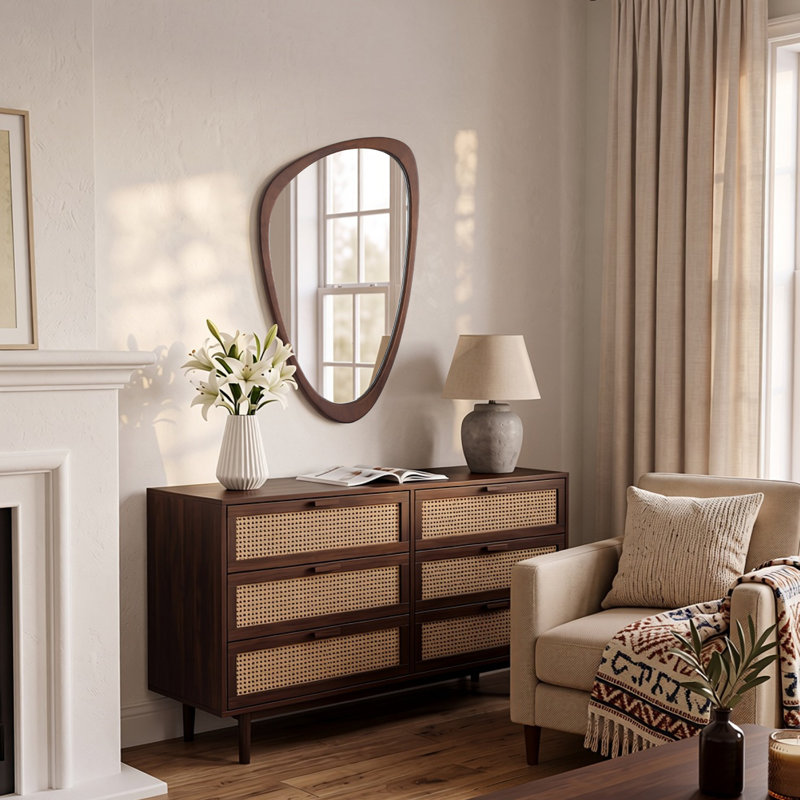 Miroir d'appoint Cotesfield, 36 po x 23 po, Deep Walnut