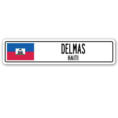 Plaque de rue en aluminium Altrincham Delmas, drapeau d'Haïti