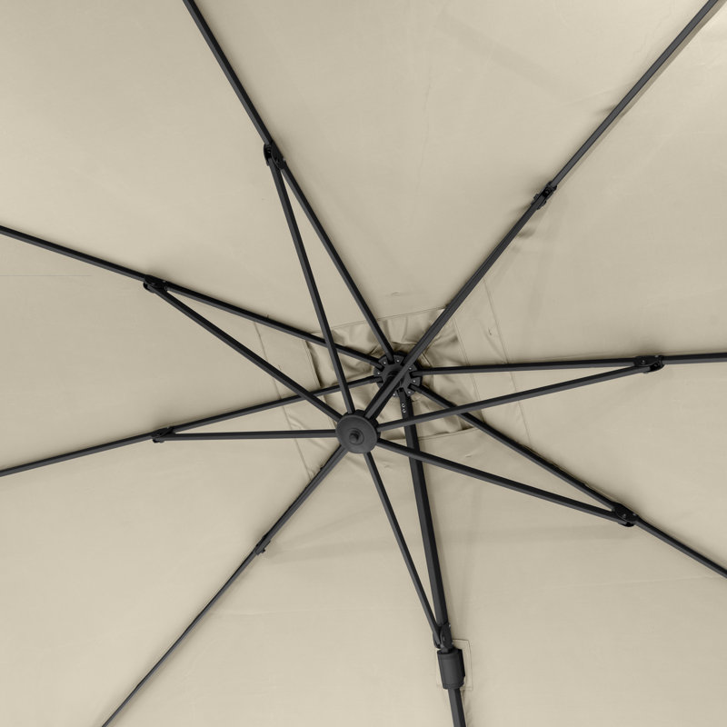 Batson 350cm X 260cm Rectangular Cantilever Parasol, Champagne, Black