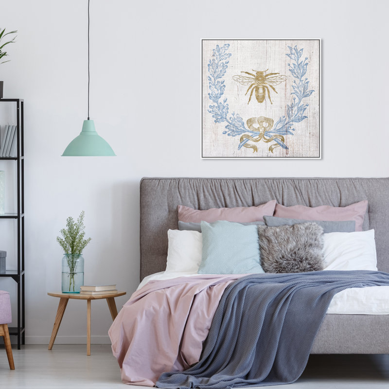 Couronne et ruban I - impression, Toile avec cadre blanc, H 31 po x l 31 po