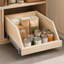 Étagère de rangement coulissante en bois avec rails à pleine extension et fermeture rigide, conception à grands tiroirs, convenant aux armoires de cuisine et au garde-manger.-444597708