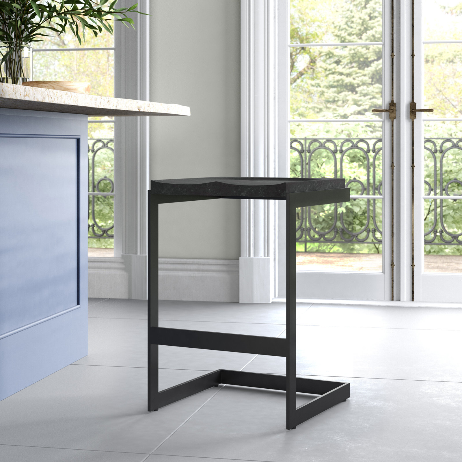 Christina Solid Wood Bar & Counter Stool, Black, Counter Stool (26” Seat Height)