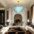 Artisanal Glass Multi-Layer Pendant Light - Vintage Mid-Century Elegance With Golden Accents-1225250729-1185743563-1186246828