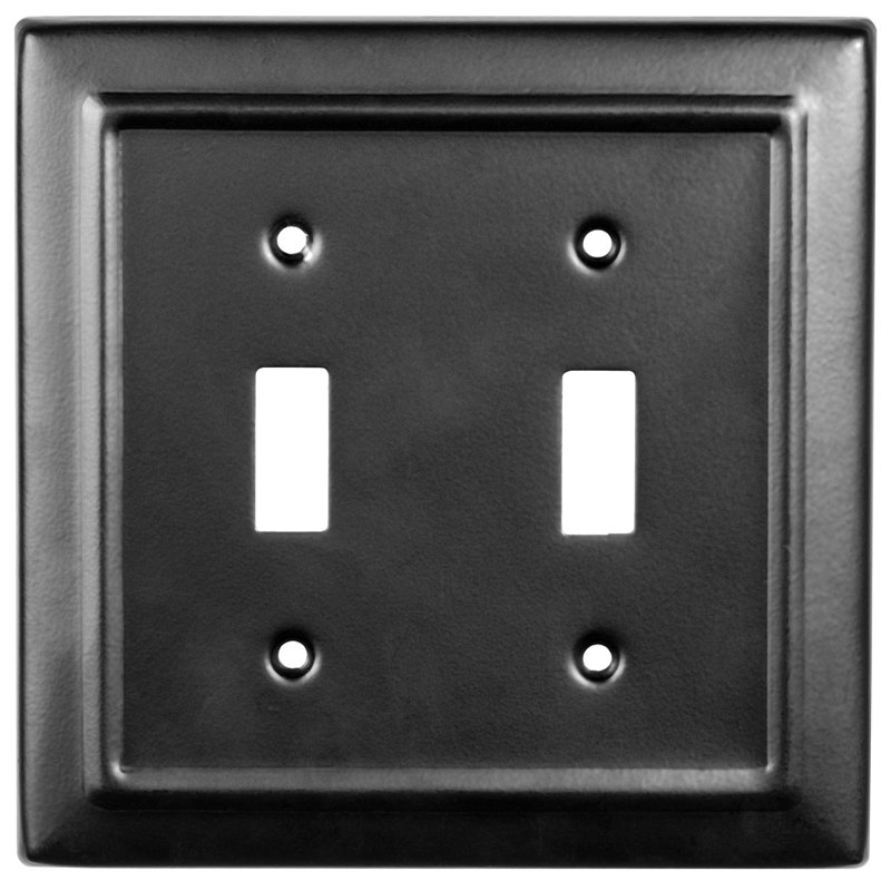 Matte Black Double Toggle Switch Wall Plate