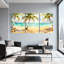 Palmiers, plage tropicale, palmiers et tapis, ensemble de 3 impressions sur toile-1653266552