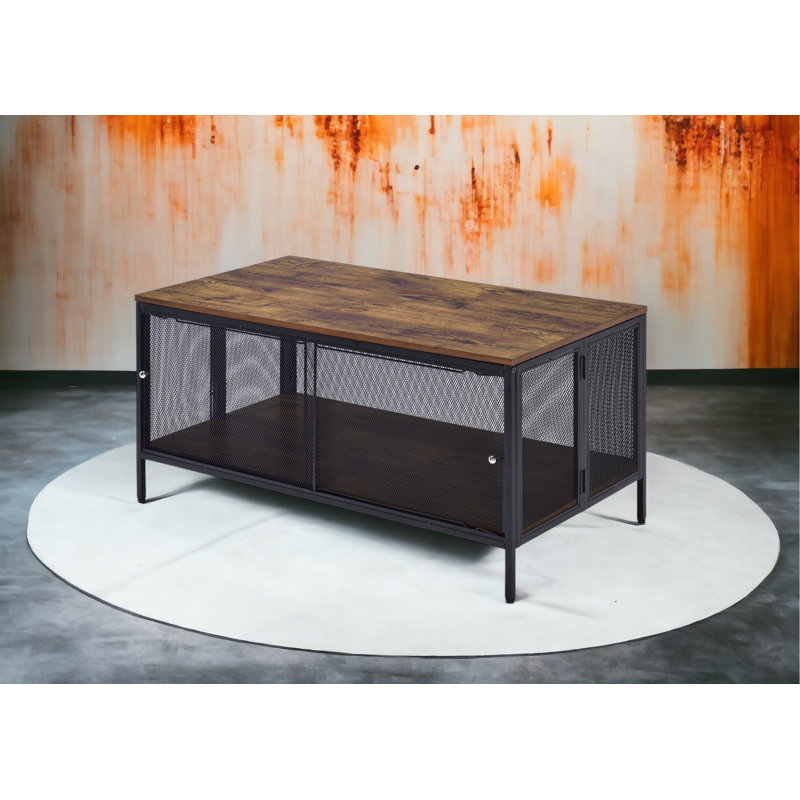 Winam Antique Oak & Black Finish Coffee Table