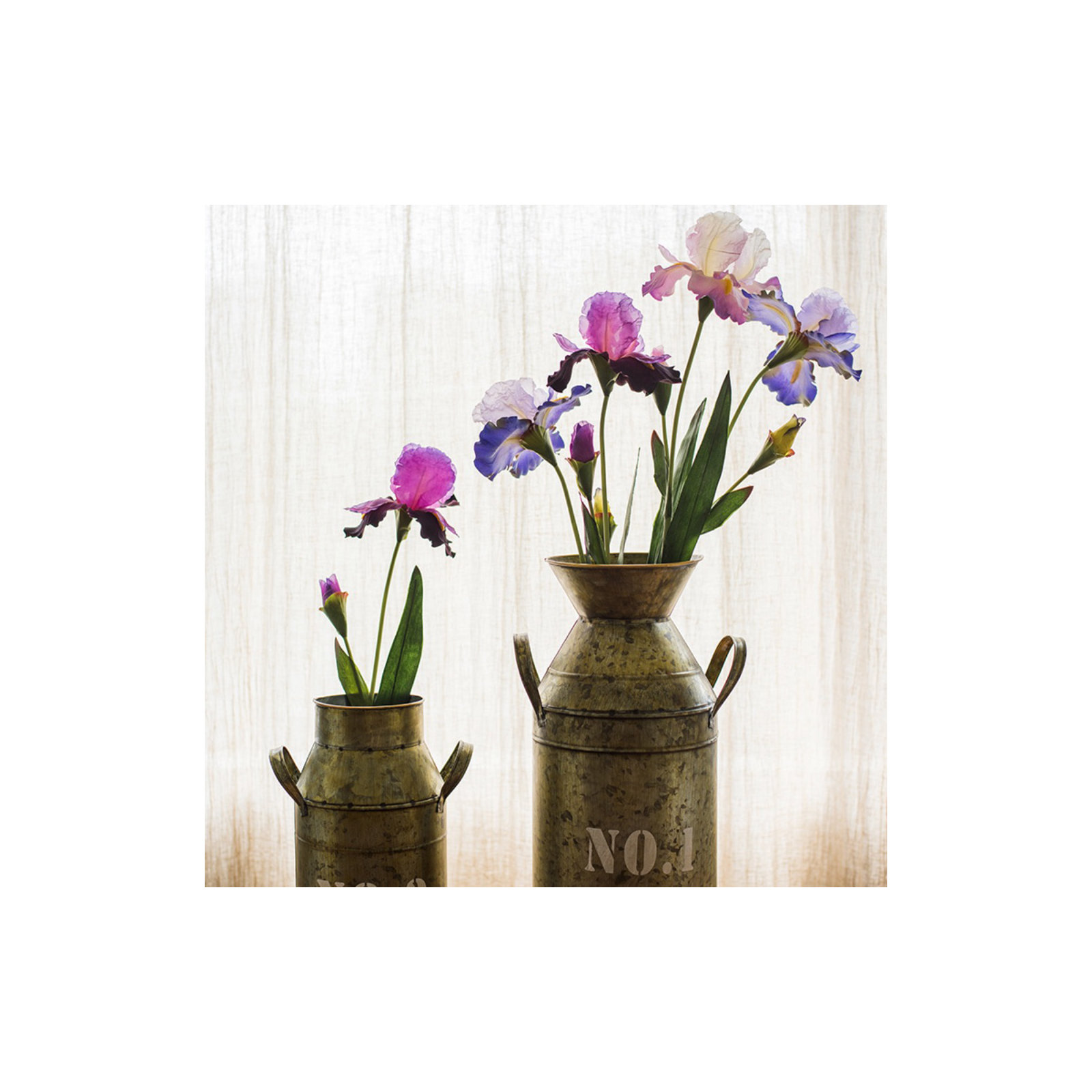 Artificial Iris Flower Stem, One Stem, Pink