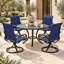 Ensemble de 2 chaises d'extérieur pivotantes à bascule pour patio - bleu-1533375209