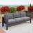 73" All-Weather Aluminum Patio Sofa, 3 Seat Outdoor Couch With Thick Cushions-459970521-459970519