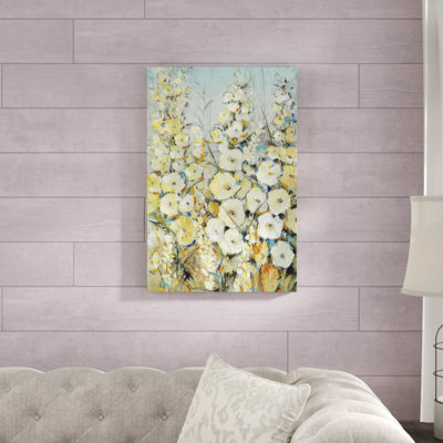 Cluster Of Hollyhock I by Timothy O' Toole - Painting on Canvas