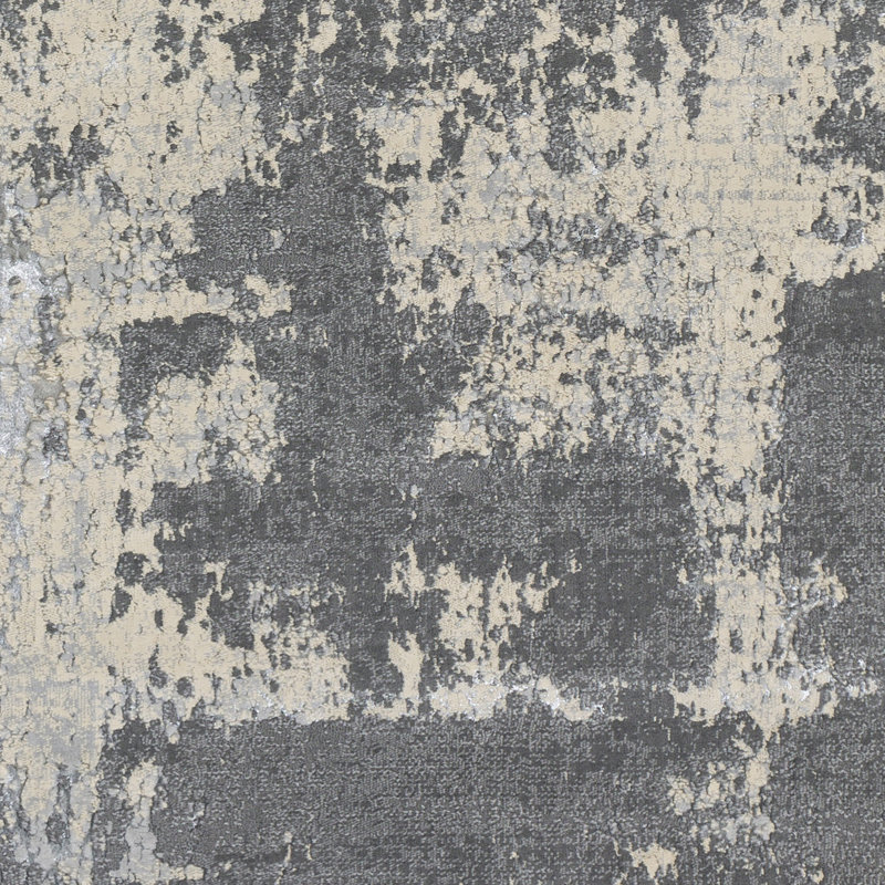 Tapis gris/gris anthracite abstrait Adelaida, Rectangle 2 pi x 2 pi 11 po