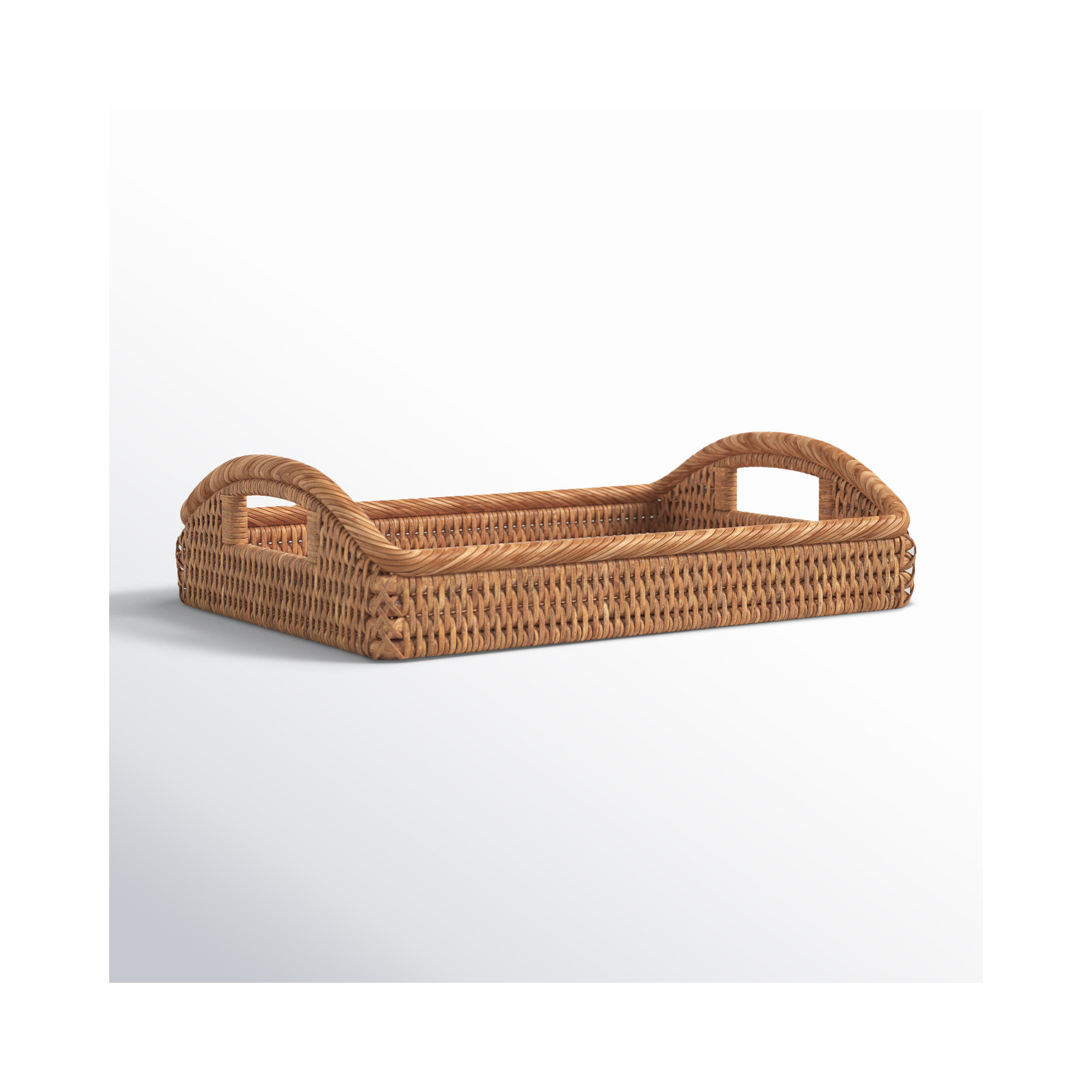 Panya Rattan Tray - Set of 1, Honey Brown