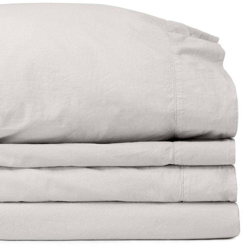 Twin Smoke Cotton Percale Sheet Set