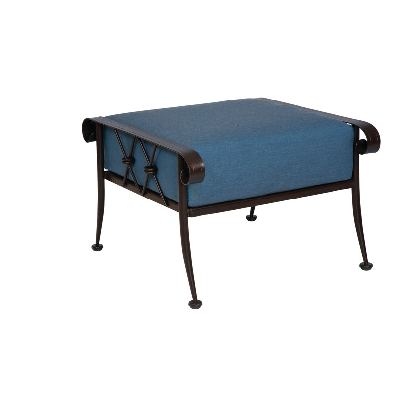 Repose-pieds d'extérieur avec coussin Derby, Toile spa Sunbrella®, Étain