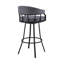 Tabouret de bar pivotant 26 po gris ardoise et métal noir-2015117705-2015117707