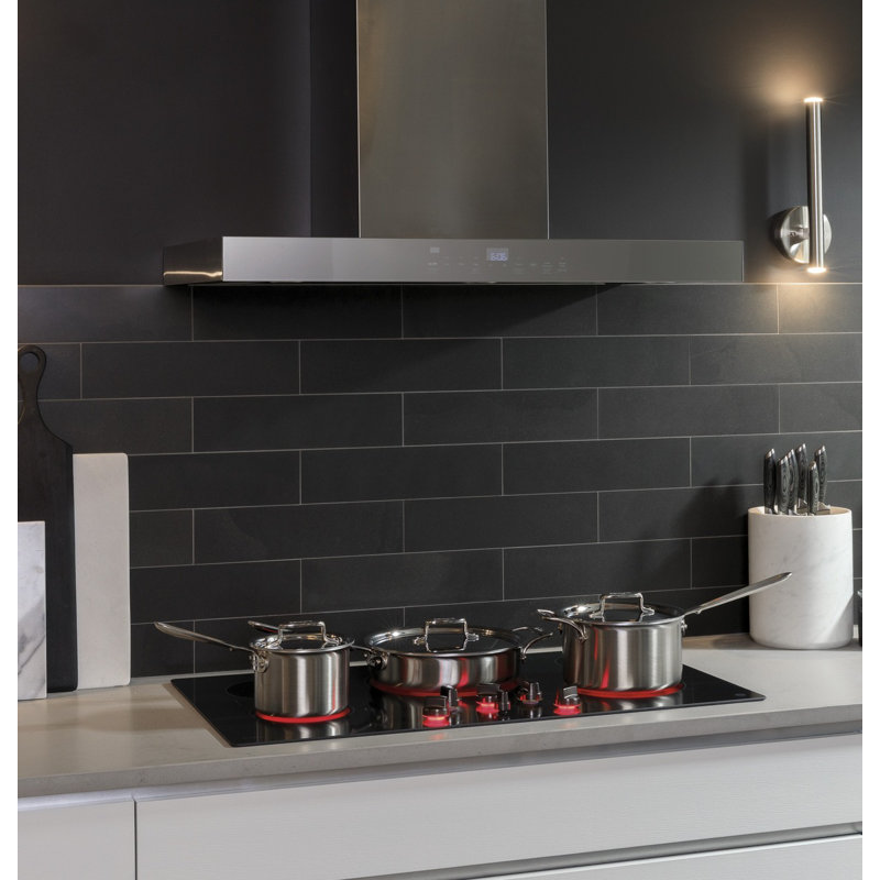 36" GE Profile Smart Appliances 610 CFM Convertible Wall Mount Range Hood with Night Light Wi-Fi Remote Control Included, 36"