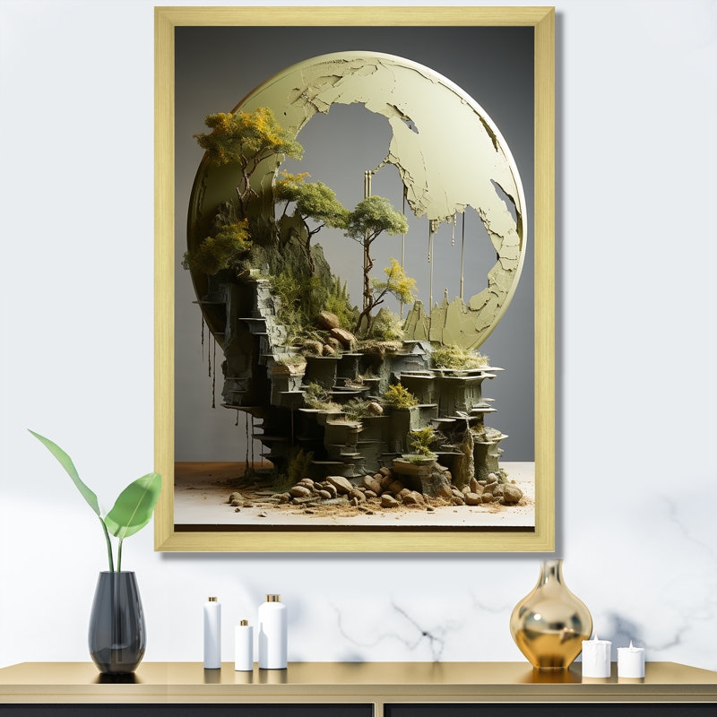 Réflexions mystérieuses de la lune, Cadre doré simple, H 20 po x l 12 po x P 1 po