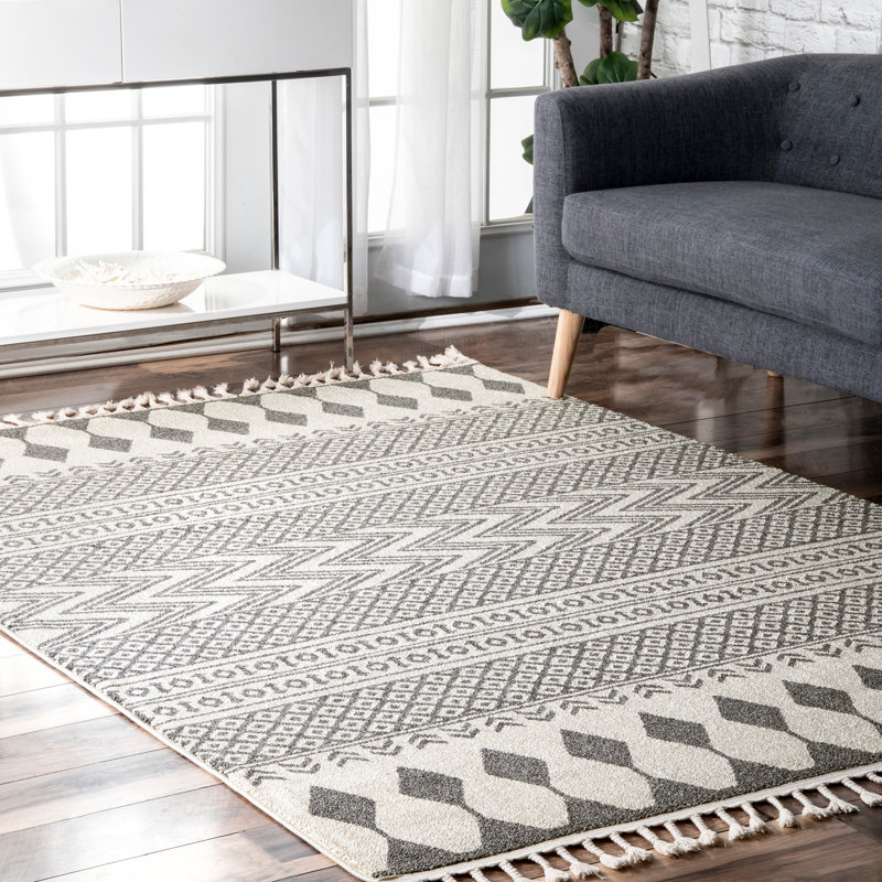 Tapis beige/gris Wasilewski, Rectangle 4 pi x 6 pi