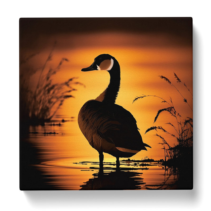 Goose Silhouette - Wrapped Canvas, 35cm H x 35cm W x 3cm D