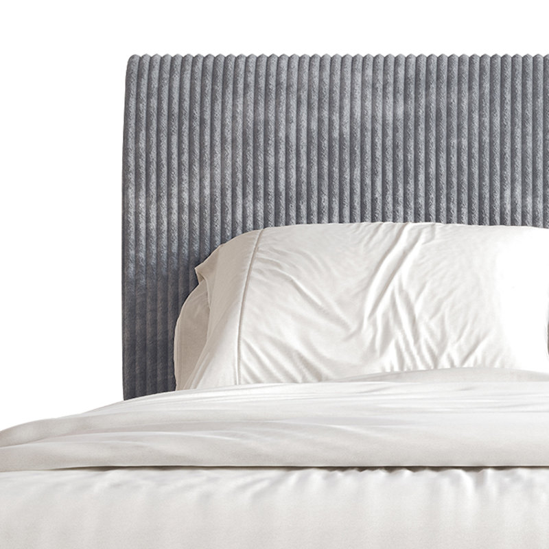 Pravesh Corduroy Upholstered Bed, Gray, Full