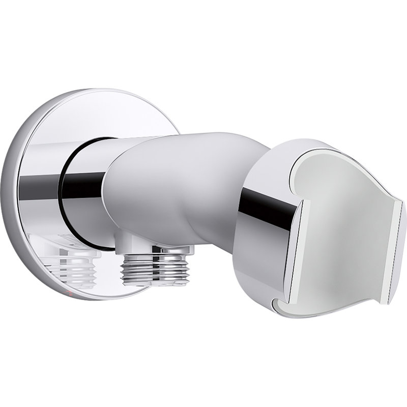 Statement Ves Wall-Mount Handshower Holder and Supply Elbow, Polished Chrome