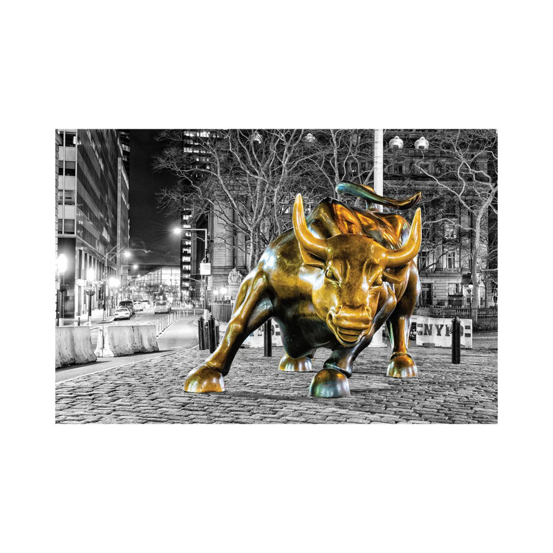 Angry Bull by David Gardiner - Print on Canvas, Wrapped Canvas, 20.32cm H x 30.48cm W x 1.91cm D