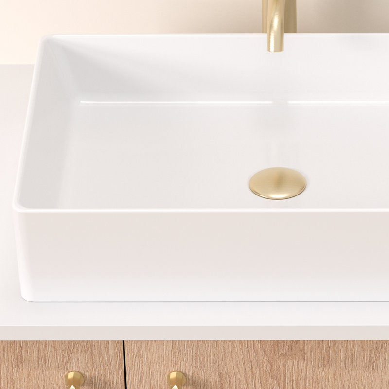 Modern Ceramic Rectangular Vessel Bathroom Sink
