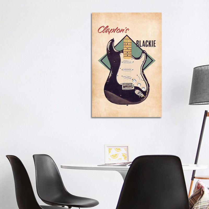 Eric Clapton's Blackie Guitar Retro by Pop Cult Posters - Wrapped Canvas Gallery-Wrapped Canvas Giclée