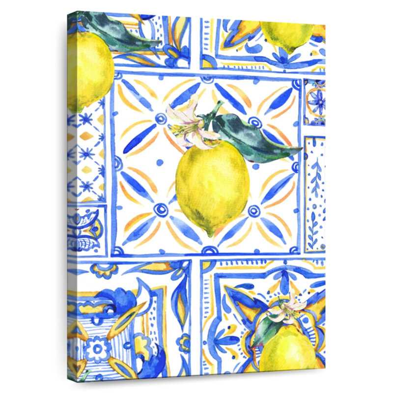 Yarlin Lemon Pattern Tiles, 39" H x 26" W
