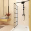 Écran de douche en verre encadré avec barre de support en aluminium trempé en verre trempé 1/4 "de 6 mm et porte de douche