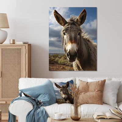 " Gray Donkey Portrait Vibrant "