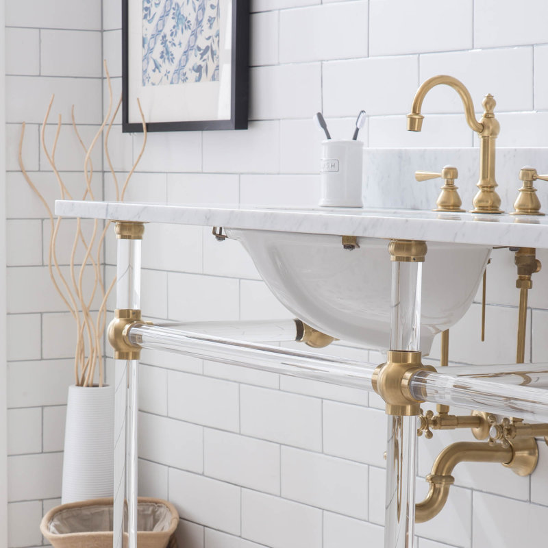 Meuble-lavabo Ellie Stone, Laiton satiné