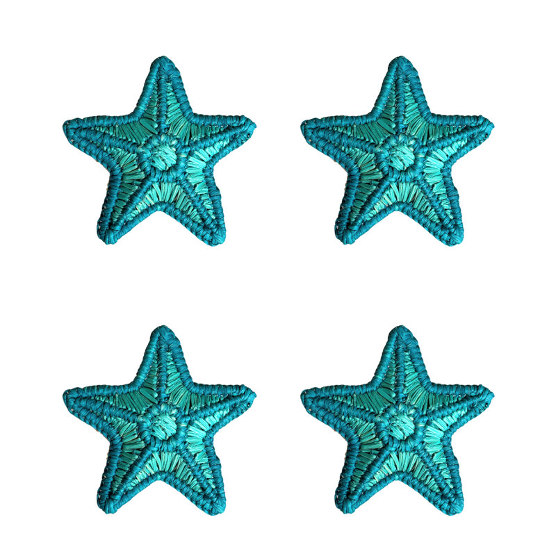 Rond de serviette étoile de mer 3D - ensemble de 4