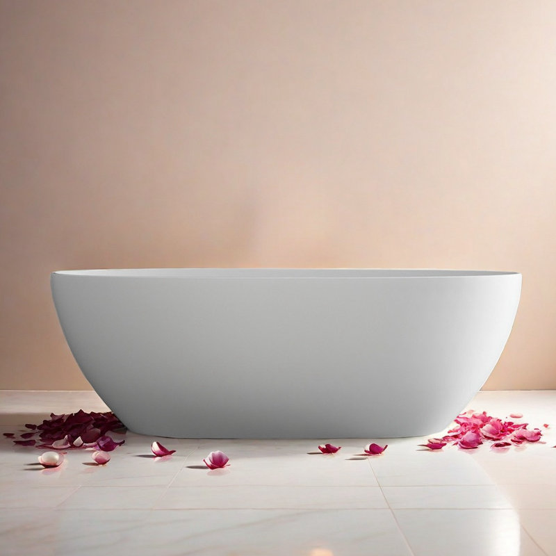 Ensemble de douche et baignoire incurvée incurvée l 62,99 po H 22,05 po, Blanc