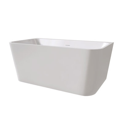 Luxurious Free Standing Acrylic Tub, Modern Gloss White For Versatile Bathroom Spaces