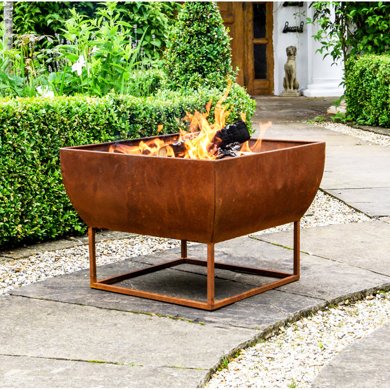 Charcoal/Wood Burning Fire Pit, Rust