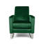 Fauteuil inclinable Modern Glam avec revêtement en velours et pieds en acier inoxydable-1558709234