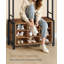 Coat Rack with Shoe Storage, Hall Tree with Bench, Coat Stand with 11 Open Compartments for Hallway, Adjustable Shelves, 11 Hooks, Top Storage for Living Room