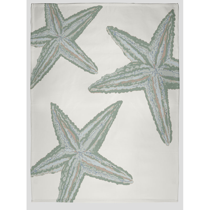 Starfish Constellation Summer Throw Blanket, 50" W x 60" L, Sage