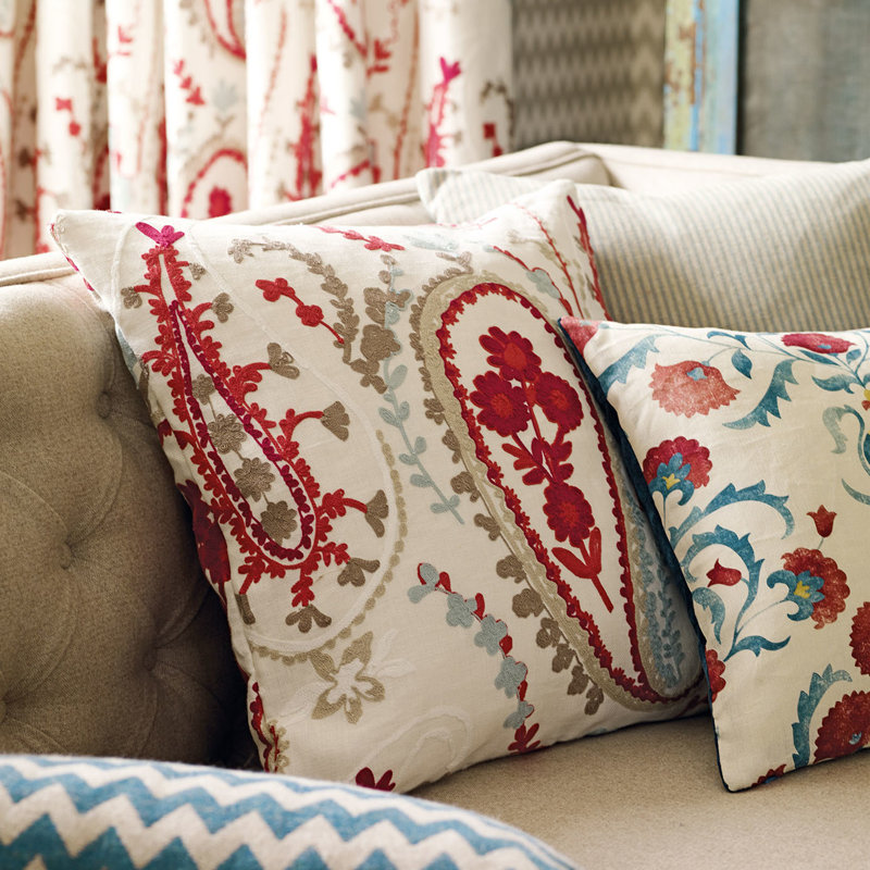 Jamila Fabric, Wedgwood/Linen