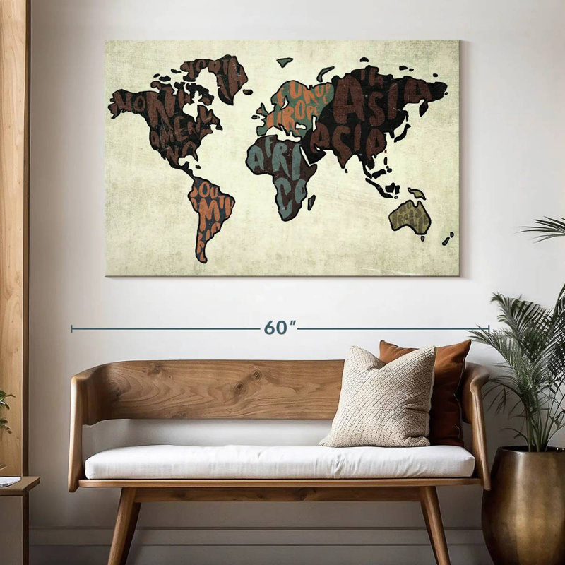 Continents Word Lennon, H 34 po x l 51 po