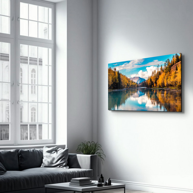 Élégante peinture murale en verre trempé de 13,8 po x 21,7 po | 100% verre trempé, épaisseur: 0,16 pouce | Imprimé UV pour des couleurs éclatantes | Parfait pour la décoration intérieure, le salon et les espaces de bureau