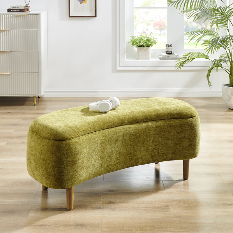 Brenin Fabric Storage Bench, Seneca Olive