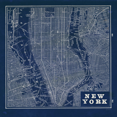 " Blueprint Map New York " by Sue Schlabach