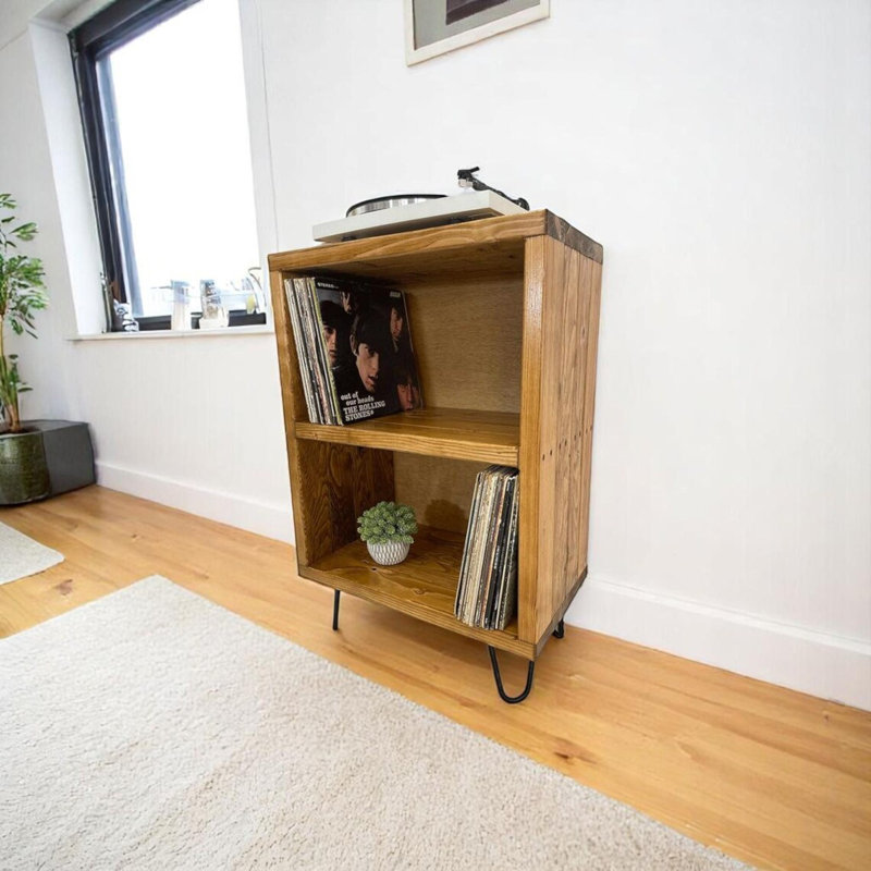 Rangement pour disques vinyles à double pile
